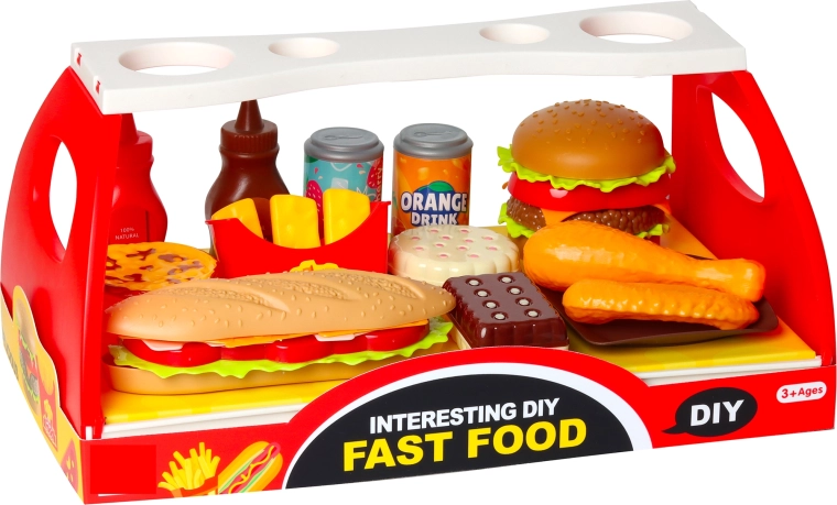 Fast Food Set: Hamburger and Baguette with Accessories