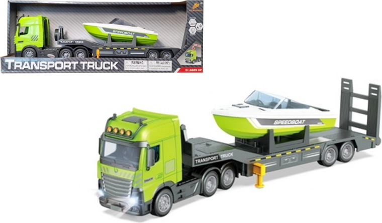 Truck – tow/transport carrier with a motor boat with light and sound
