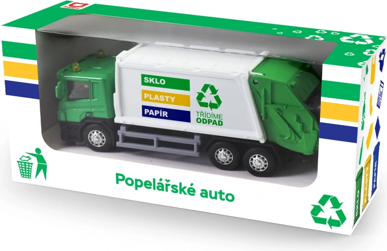 Metalinis šiukšliavežis su plastikine kėbulo dalimi
