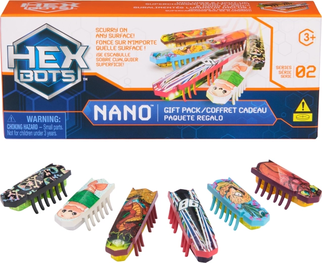 HEXBUG Nano dovanų rinkinys – 6 mini robotiniai vabalai su šviesa