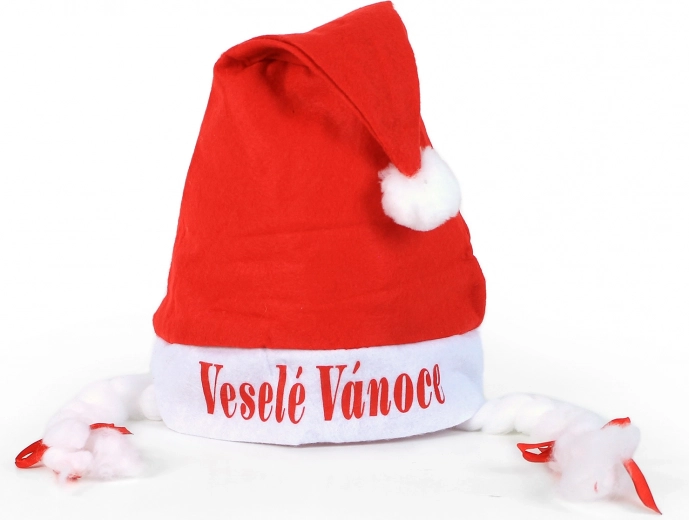 Christmas Cap with White Braids
