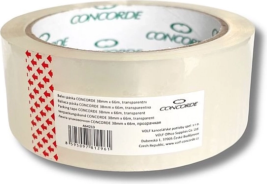 Packing tape transparent 38 mm × 66 m CONCORDE