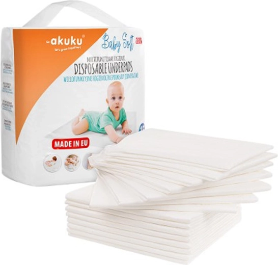 Vienkartiniai higieniniai paklotai Akuku Baby Soft 40 × 60 cm, 15 vnt.