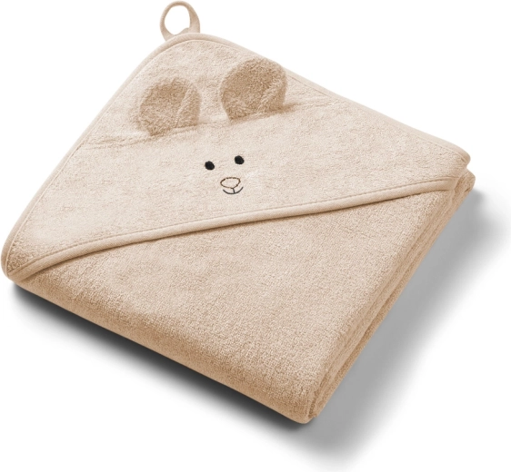 Babyono bamboo hooded towel super soft dark beige 100 × 100 cm