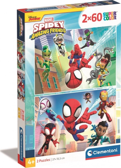 Dėlionė 2×60 dalių „Spidey ir jo nuostabūs draugai“