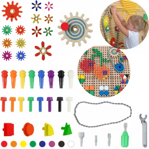 Masterkidz Construction Set with Pegs, Screws, and Tools - 352 pcs