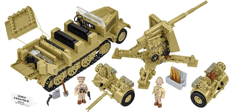 Realistiškas Sd.Kfz. 8 + 8,8 cm Flak 36 derinys
