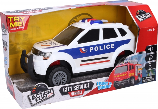 Policijos automobilis su inercine pavara, šviesos ir garso efektais, 31 cm