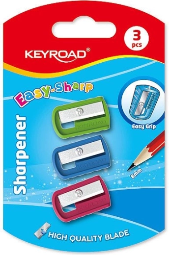 Plastikinis drožtukas KEYROAD Slim, 3 vnt.