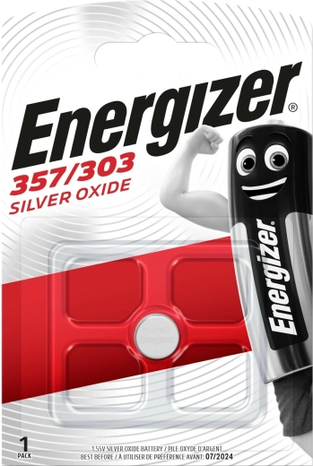 Laikrodžio baterija ENERGIZER 357/303, sidabro oksido, 1,55 V, 138 mAh