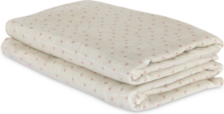 NuuRoo Josefine muslin bamboo cloths hearts (2 pcs)
