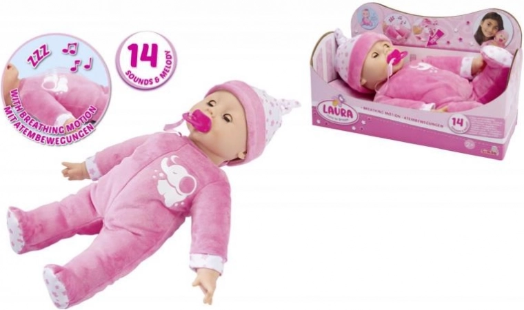 Lėlė Laura – metas miegoti, interaktyvi lėlytė 38 cm