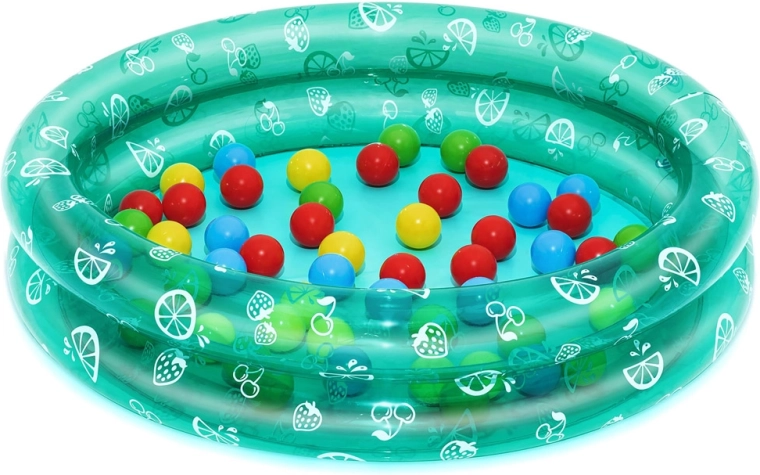 Pripučiamas baseinėlis su kamuoliukais 91 × 20 cm BESTWAY + 50 kamuoliukų – Žalia