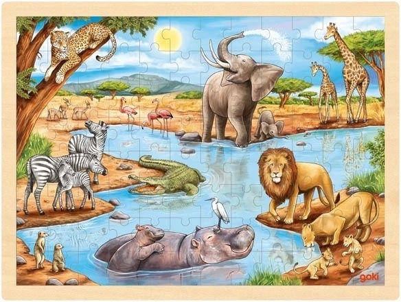 Medinė dėlionė „Afrikos savana“ 96 dalių Goki