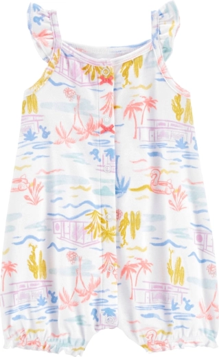 Carter's summer romper for baby girl ivory palm – 9m