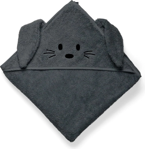 Nuuroo Aki baby hooded towel asphalt