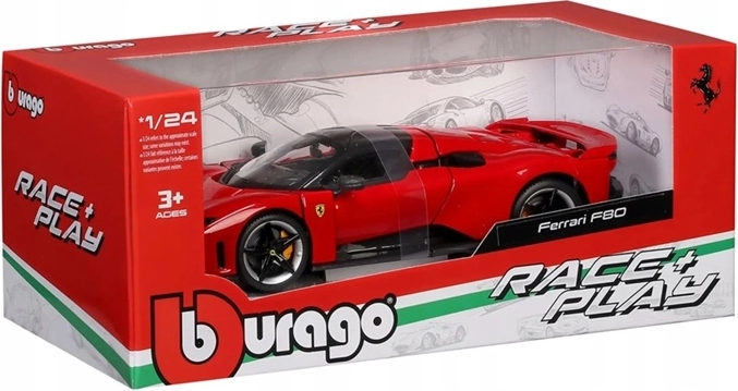 BBU Ferrari F80 die-cast car model 1:24 Rosso Corsa (red)