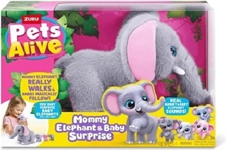 ZURU Pets Alive Mama dramblys su jaunikliais