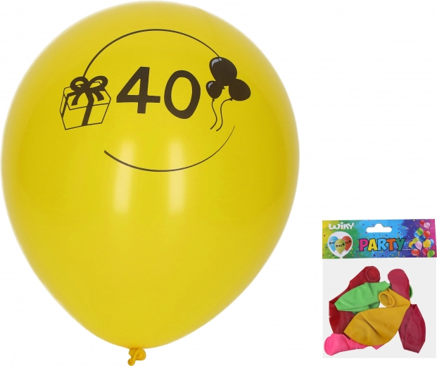 30 cm balionai su skaičiumi 40 – 5 vnt. rinkinys