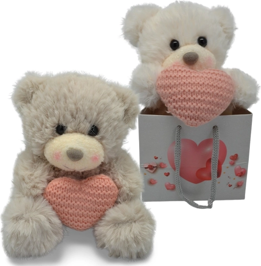 Plush Teddy Bear with Heart PLYŠÁKOV – 2 colors