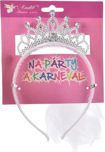 Balta lankelė su karūnėle ir šydu