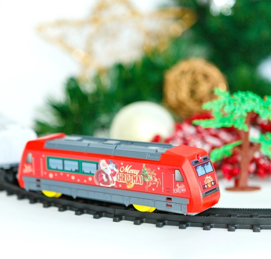 Christmas electric train with lights and music