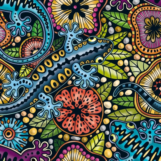 Kvadratinė dėlionė Q Colour Mix: salamandra – 72 detalės