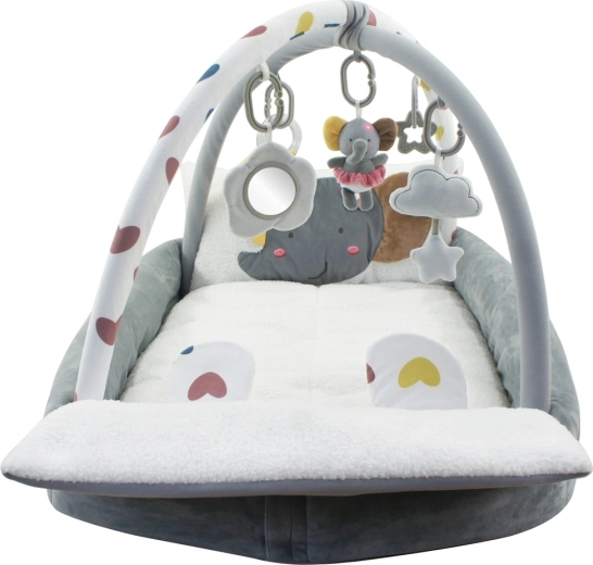 2Kids Toys žaidimų kilimėlis su žaidimų lanku ir aptvarėliu drambliukas
