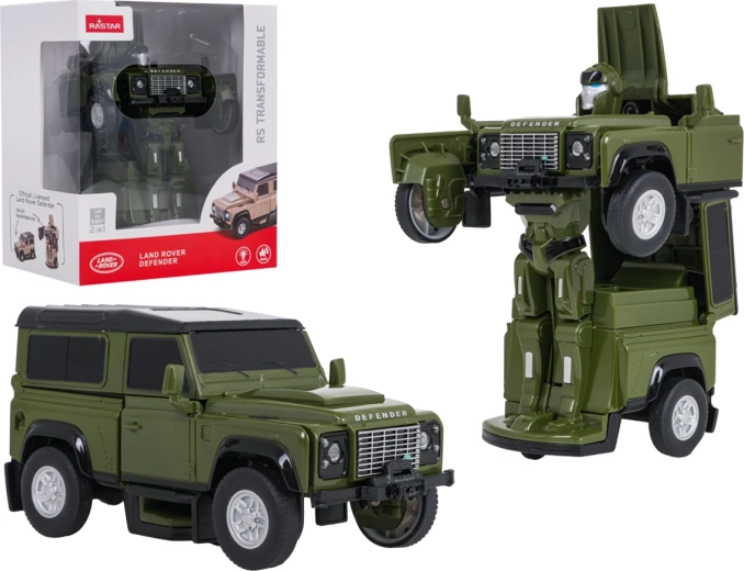 Transforming Car and Robot 2-in-1 Land Rover Defender RASTAR Green