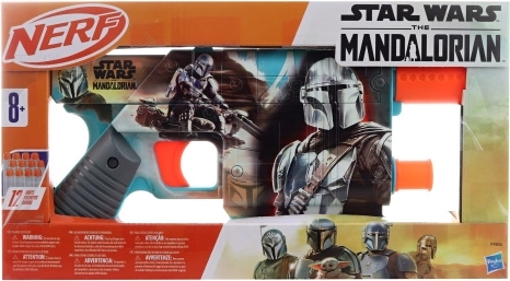 Nerf Star Wars The Mandalorian pistoletas su dėtuvėle ir 12 šovinių