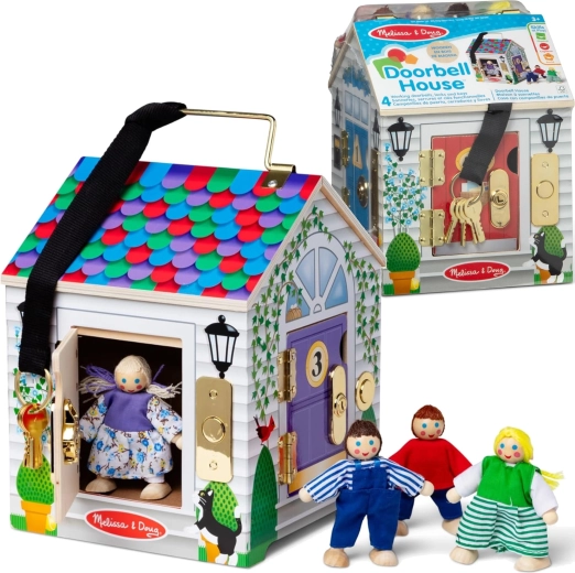 Medinis namelis su durų skambučiais MELISSA & DOUG Doorbell House