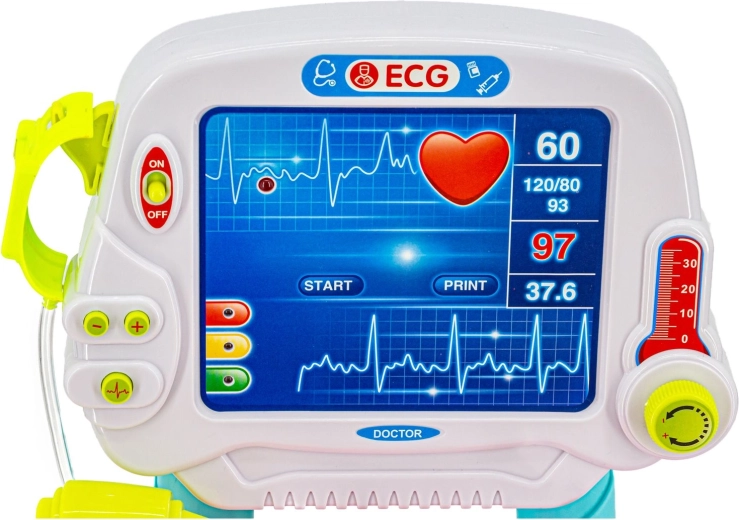 Interaktyvus EKG monitorius vežimėlyje