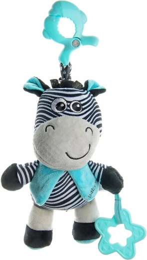 Educational plush toy with clip BABY MIX zebra