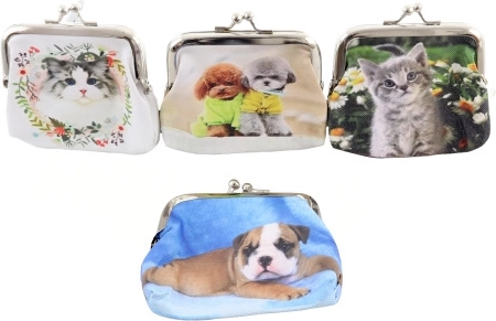 Faux leather wallet with animals