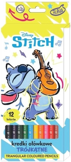 Spalvotos pieštukinės kreidelės Lilo ir Stitch – 12 vnt.