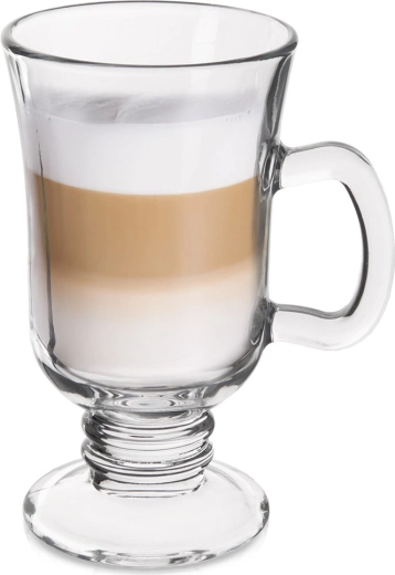 Latte taurė 250 ml su kojele ir rankenėle