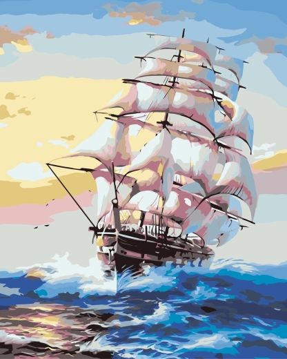 Norimpex tapymas pagal skaičius „Burlaivis“, 40 × 50 cm