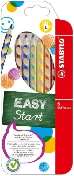 Stabilo EASYcolors kairiarankių spalvotų pieštukų rinkinys, 6 vnt.