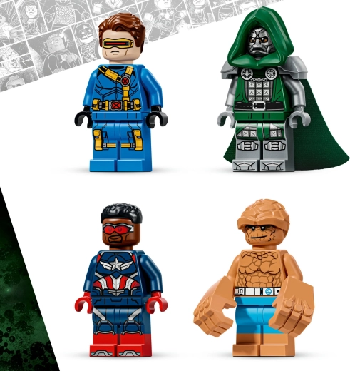 Four Marvel minifigures