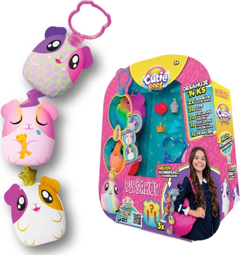 Cutie Pops mini pliušas su staigmena – 5 vnt. rinkinys