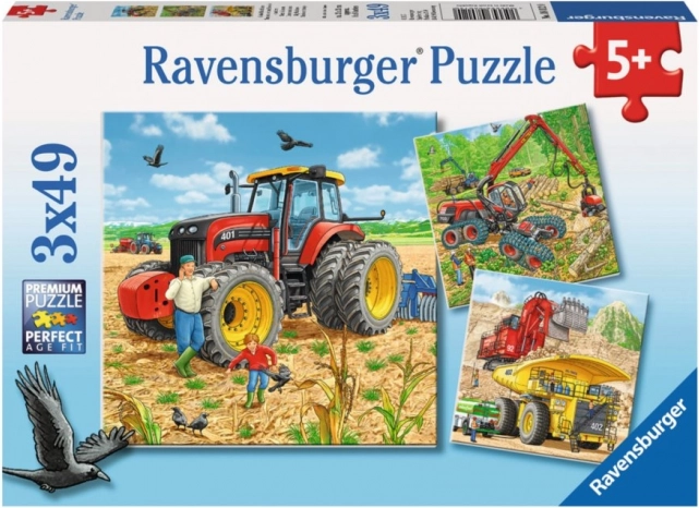 Ravensburger dėlionė didelės mašinos 3x49 detalių