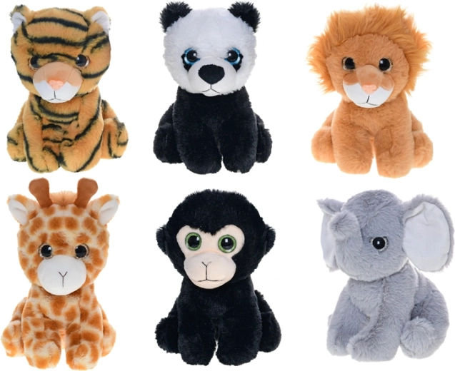 Plush safari animal with big eyes 20 cm