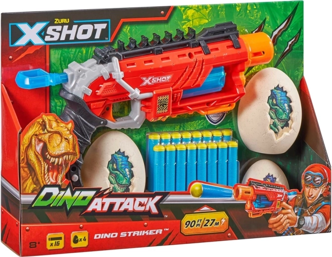 X-Shot Dino Attack Dino Striker vaikiškas pistoletas su putplasčio strėlytėmis