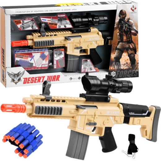 Foam tactical carbine with light effects and ammo supply