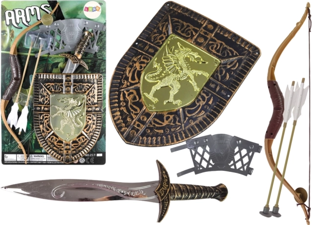 Children’s knight set with sword, shield and bow