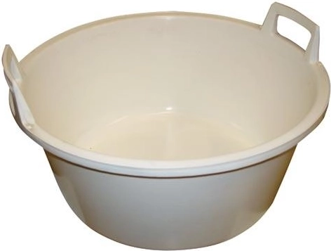 Plastikinis dubuo 56 cm su rankenomis, baltas, 40 l