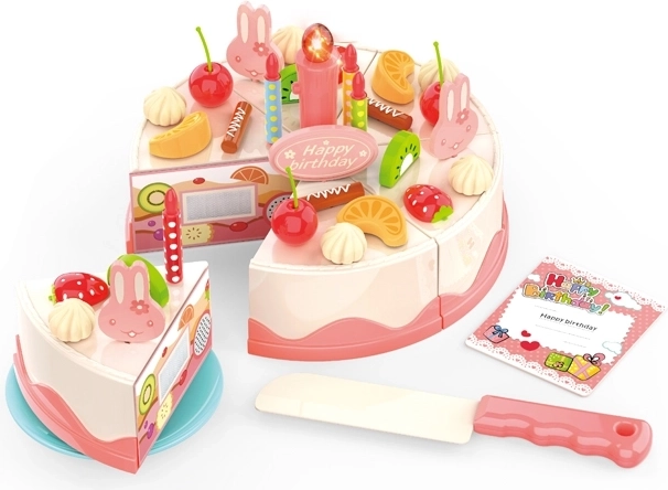 Gimtadienio tortas Woopie pjaustymui su vaisiais ir žvakutėmis – 40 dalių