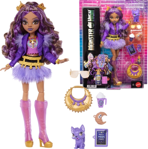 Monster High Clawdeen Wolf lėlė 26 cm su priedais ir augintiniu