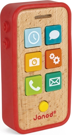 Janod Children's Wooden Toy Phone with Sounds