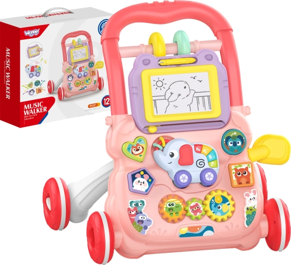 Interactive children's walker WOOPIE with musical functions and drawing board